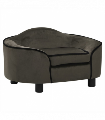 vidaXL Dog Sofa Dark Grey 67x47x36 cm Plush
