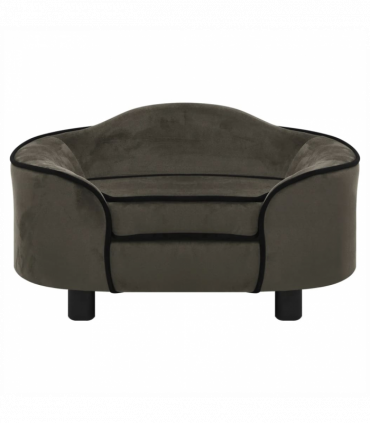 vidaXL Dog Sofa Dark Grey 67x47x36 cm Plush