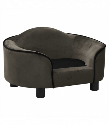 vidaXL Dog Sofa Dark Grey 67x47x36 cm Plush