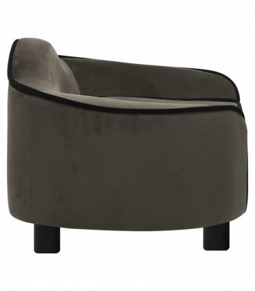 vidaXL Dog Sofa Dark Grey 67x47x36 cm Plush