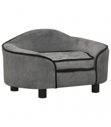 vidaXL Dog Sofa Grey 67x47x36 cm Plush