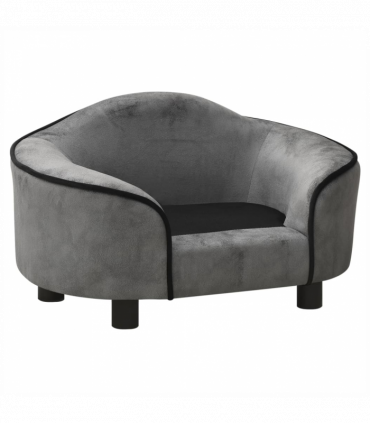 vidaXL Dog Sofa Grey 67x47x36 cm Plush