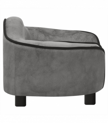 vidaXL Dog Sofa Grey 67x47x36 cm Plush