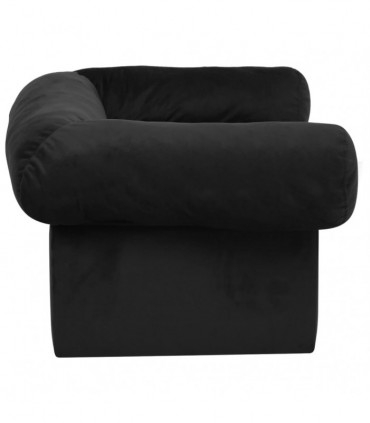 vidaXL Dog Sofa with Drawer Black 75x50x38 cm Plush