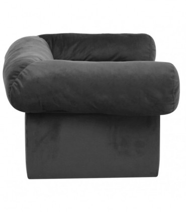 vidaXL Dog Sofa with Drawer Dark Grey 75x50x38 cm Plush
