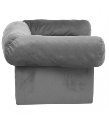vidaXL Dog Sofa with Drawer Grey 75x50x38 cm Plush