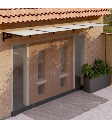 vidaXL Door Canopy Black and Transparent 396x90 cm Polycarbonate