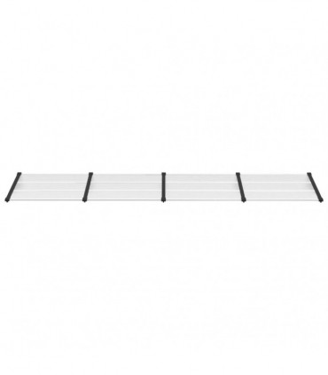 vidaXL Door Canopy Black and Transparent 396x90 cm Polycarbonate