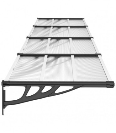 vidaXL Door Canopy Black and Transparent 396x90 cm Polycarbonate