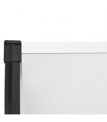 vidaXL Door Canopy Black and Transparent 396x90 cm Polycarbonate