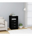 vidaXL Drawer Cabinet Black 40x50x76 cm Engineered Wood