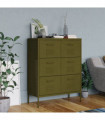 vidaXL Drawer Cabinet Olive Green 80x35x101.5 cm Steel