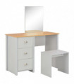 vidaXL Dressing Table with Mirror and Stool Grey 104x45x131 cm