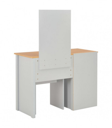 vidaXL Dressing Table with Mirror and Stool Grey 104x45x131 cm