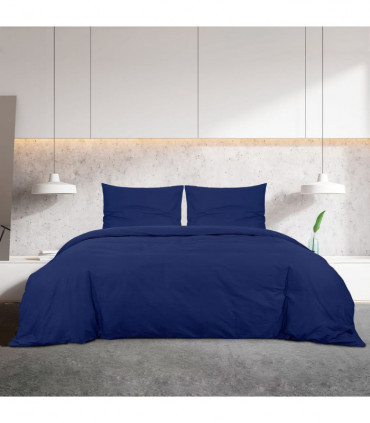 vidaXL Duvet Cover Set Navy Blue 260x220 cm Light-weight Microfiber