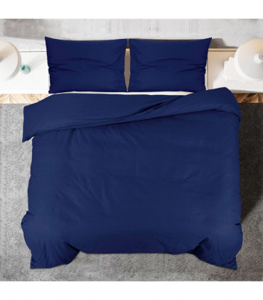 vidaXL Duvet Cover Set Navy Blue 260x220 cm Light-weight Microfiber