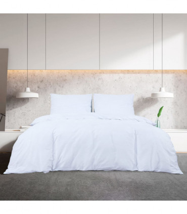 vidaXL Duvet Cover Set White 200x200 cm Light-weight Microfiber