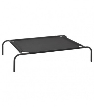 vidaXL Elevated Dog Bed Black S Textilene