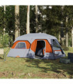 vidaXL Family Tent 9-Person Grey and Orange Quick Release Waterproof