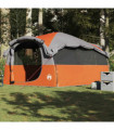 vidaXL Family Tent Tunnel 6-Person Grey and Orange Waterproof