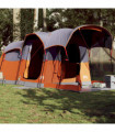 vidaXL Family Tent Tunnel 8-Person Grey and Orange Waterproof
