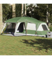 vidaXL Family Tent with Porch Dome 9-Person Green Waterproof