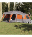 vidaXL Family Tent with Porch Dome 9-Person Grey and Orange Waterproof