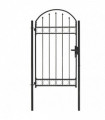 vidaXL Fence Gate with Arched Top Steel 100x175 cm Black