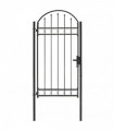 vidaXL Fence Gate with Arched Top Steel 100x250 cm Black