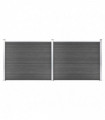 vidaXL Fence Panel Set WPC 353x146 cm Black