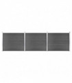 vidaXL Fence Panel Set WPC 526x146 cm Black