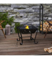 vidaXL Fire Pit with Poker 50 cm XXL Steel