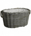 vidaXL Firewood Basket with Carrying Handles 60x40x28 cm Grey Willow