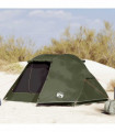 vidaXL Fishing Tent 3-Person Olive Green Waterproof