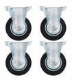 vidaXL Fixed Casters 4 pcs 100 mm