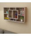 vidaXL Floating Wall Display Shelf 8 Compartments Oak Colour