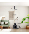 vidaXL Floor to Ceiling Cat Tree Dark Grey 250.5-276.5 cm