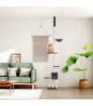 vidaXL Floor to Ceiling Cat Tree Dark Grey 258.5-284.5 cm