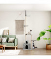 vidaXL Floor to Ceiling Cat Tree Light Grey 250.5-276.5 cm