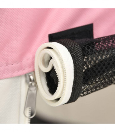 vidaXL Foldable Dog Playpen with Carrying Bag Pink 145x145x61 cm