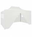 vidaXL Foldable Party Tent with 4 Sidewalls 3x4.5 m White