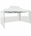 vidaXL Foldable Patry Tent with 3 Sidewalls 3x4.5 m White