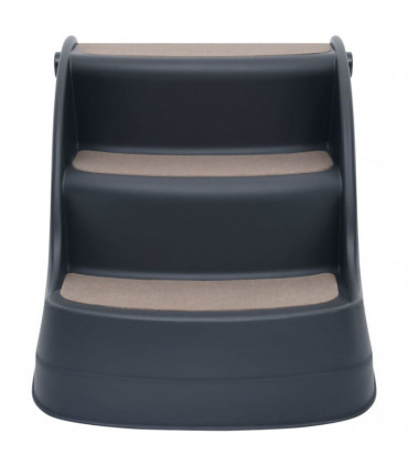 vidaXL Folding 3-Step Dog Stairs Dark Grey