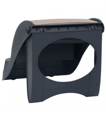 vidaXL Folding 3-Step Dog Stairs Dark Grey