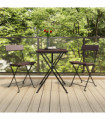 vidaXL Folding Bistro Chairs 2 pcs Brown Poly Rattan and Steel