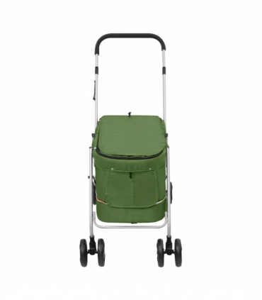 vidaXL Folding Dog Stroller Green 100x49x96 cm Linen Fabric