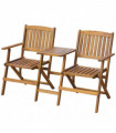 vidaXL Folding Garden Bench with Tea Table 140 cm Solid Acacia Wood