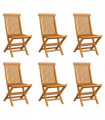 vidaXL Folding Garden Chairs 6 pcs Solid Teak Wood