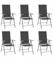 vidaXL Folding Garden Chairs 6 pcs Textilene Black