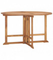 vidaXL Folding Garden Dining Table Ø110x75 cm Solid Wood Teak